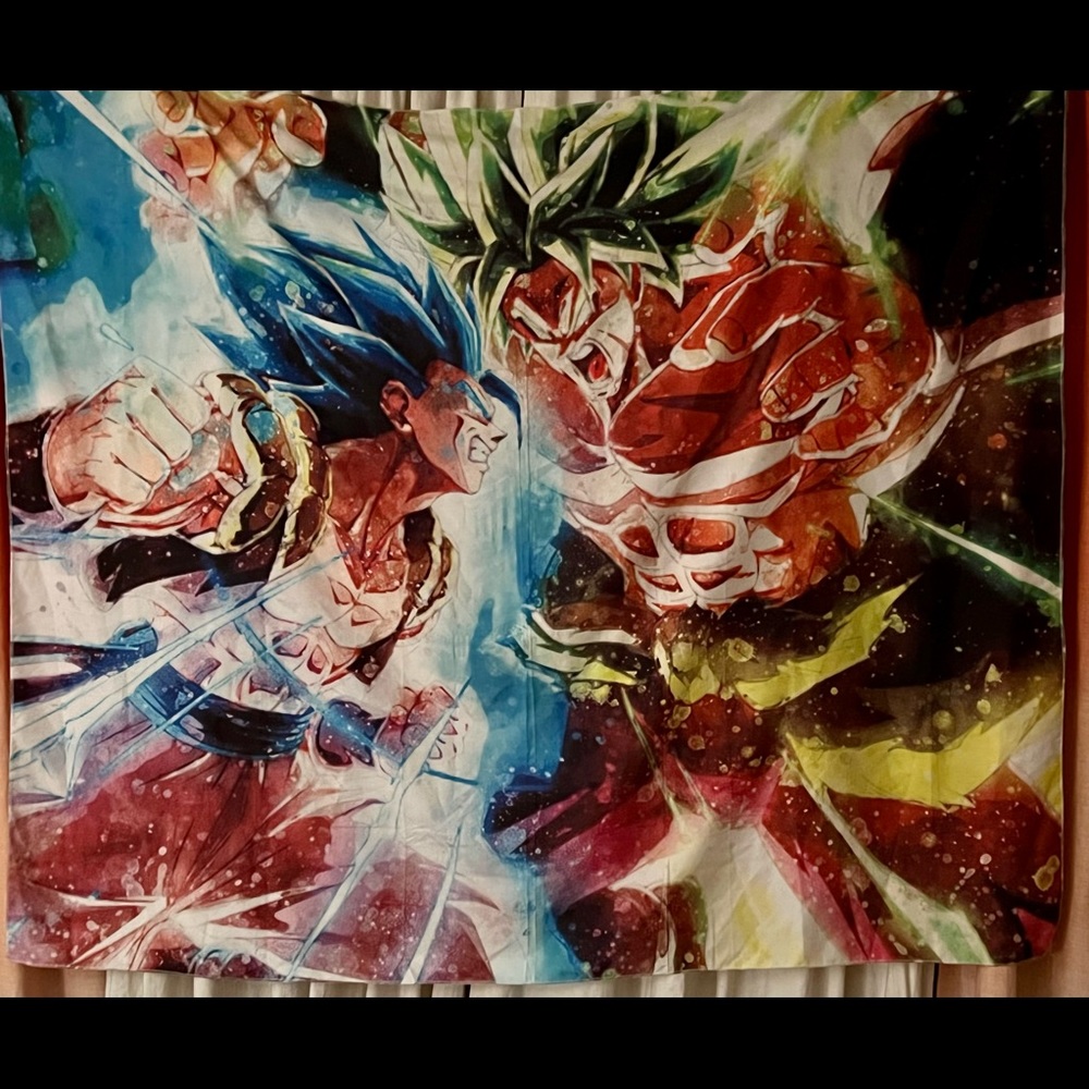 Dragon Ball Super Vegeta Broly Anime XL Fabric Tapestry